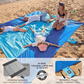 Oversized Sand-Free Beach Blanket – Waterproof Portable Picnic Mat with Stakes, Attached Storage Pouch, Lightweight Compact Outdoor Blanket for Beach, Camping, Hiking & Travel