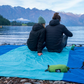 Oversized Sand-Free Beach Blanket – Waterproof Portable Picnic Mat with Stakes, Attached Storage Pouch, Lightweight Compact Outdoor Blanket for Beach, Camping, Hiking & Travel