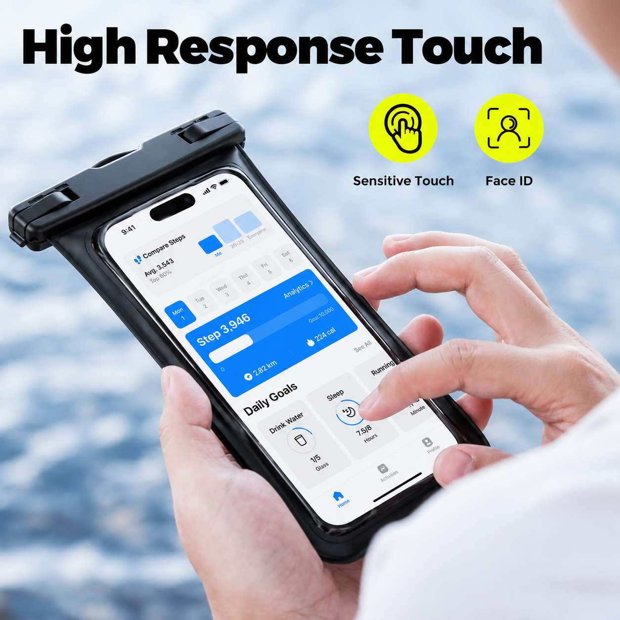 Universal Waterproof Phone Pouch 2-Pack | IPX8 Floating Dry Bag with Touch Screen Access