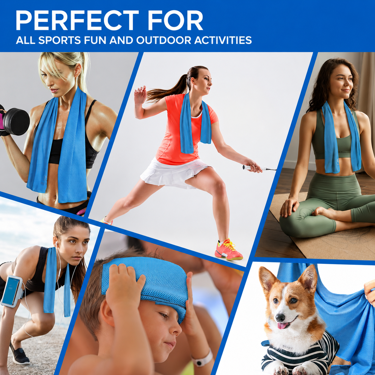 Sukeen Instant Cooling Towel with Carabiner Pouch – Reusable Cold Towel for Sports, Gym, Hiking, Travel & Outdoor Activities