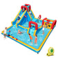 Inflatable Double Water Slide Park 9-in-1 Giant Bounce House 735W Blower Included-2