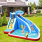 4-in-1 Inflatable Water Slide Park with Long Slide and 735W Blower-0