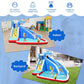 4-in-1 Inflatable Water Slide Park with Long Slide and 735W Blower-1